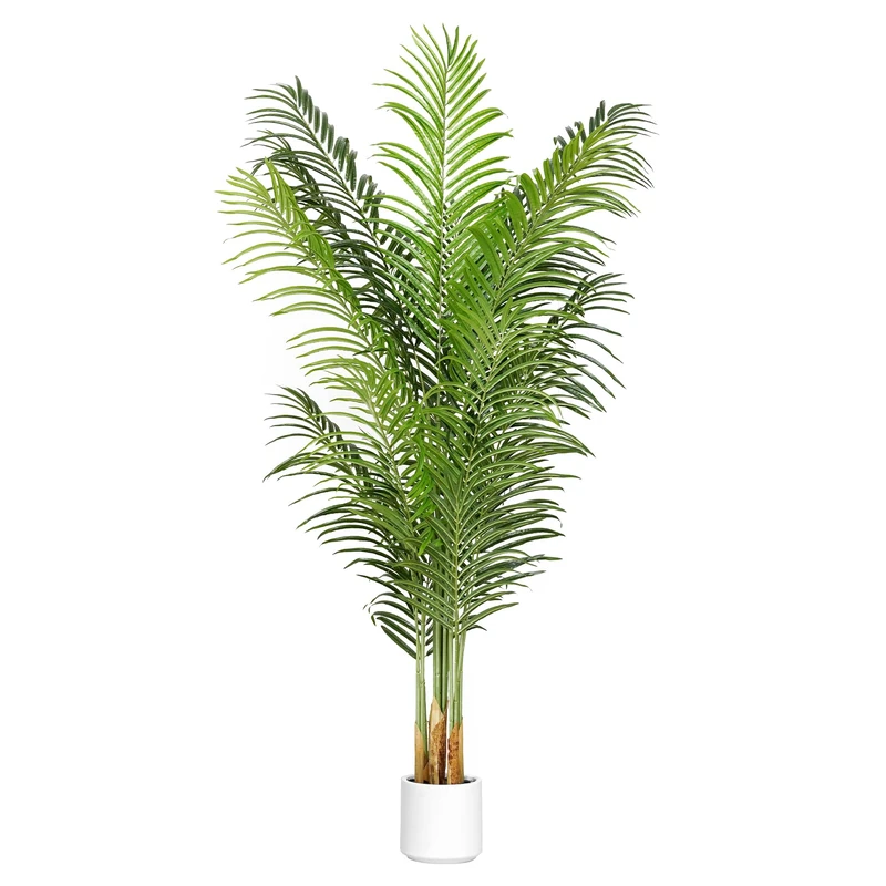 ProDeco Artificial Palm Tree 6Ft Faux Silk Green Realistic Decorative Tall Fake Potted Plants Artificial for Bedroom Living Room Office Home Decor Indoor Outdoor