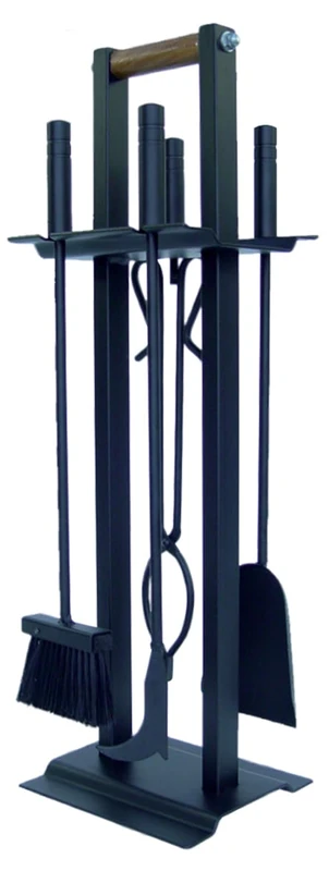 IMEX EL ZORRO 12023-N - 4 Pieces Square Fireplace Set (Black)