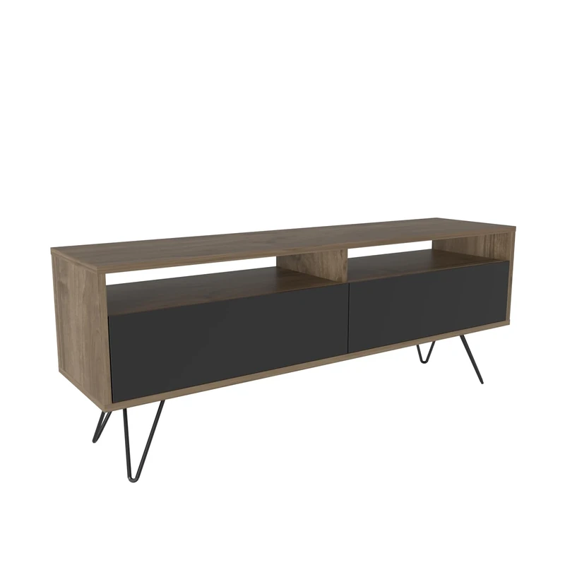 DECOROTIKA - Flay 140 cm TV Stand TV Unit TV Cabient with Two Cabinets and Shelves