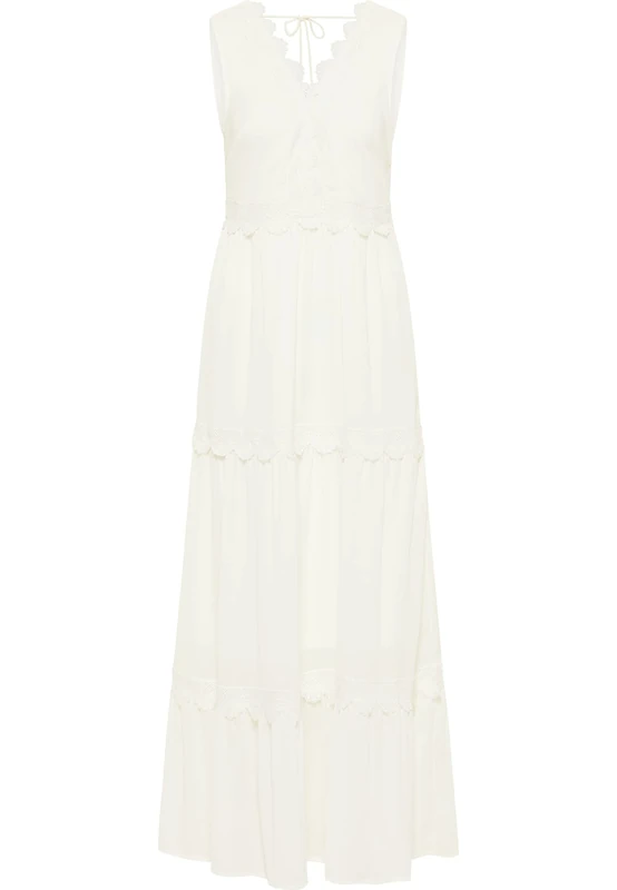 aleva Women's Spaghetti Dress Maxi, Wool White, S