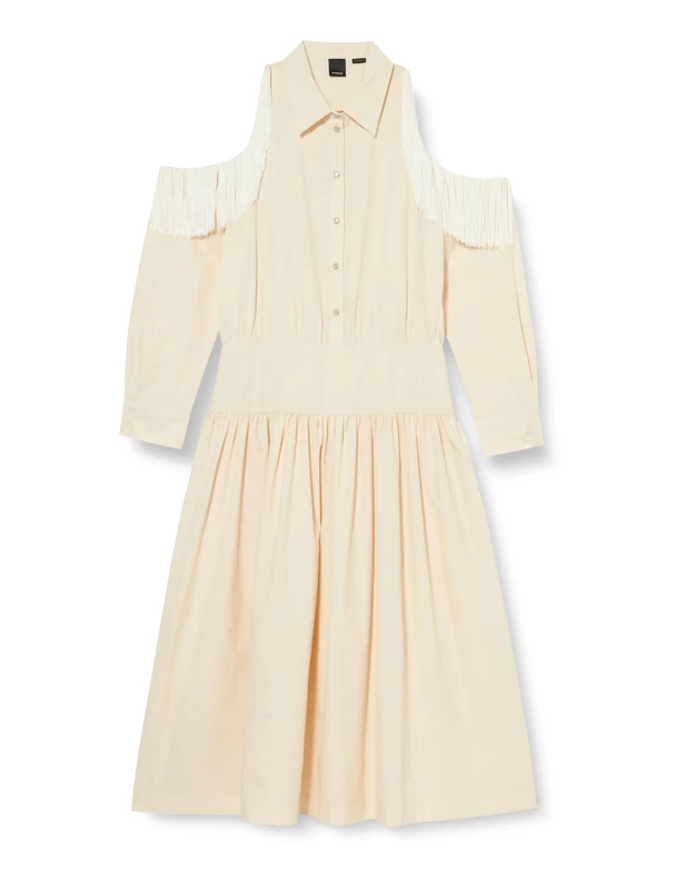 Pinko Women's Hazzard Fringed Poplin Dress Casual, P97_Pink Tint, 20