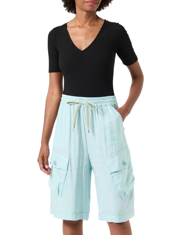 Pinko Women's Braven Bermuda Twill Viscose Casual Pants, E68_Mist Grey, XS