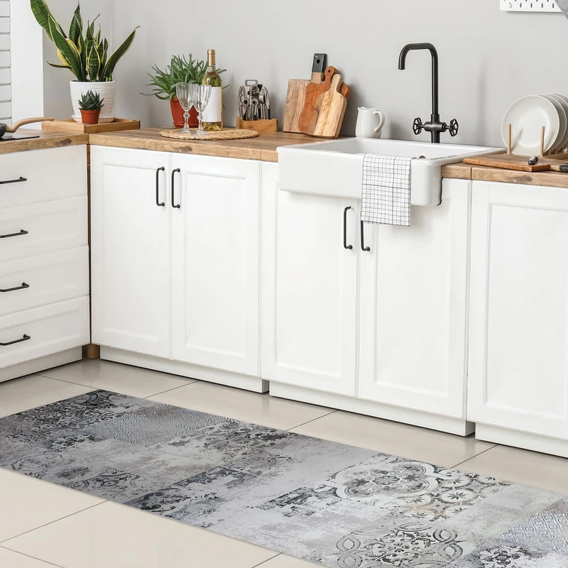 CREARREDA Carpet Runner for Kitchen, Hallway & Living Room, Carpet Runner, Made to Measure, Insulating, Fire Retardant, Scratch-Resistant, Hypoallergenic, Water-Repellent, Kitchen Runner, Living Room
