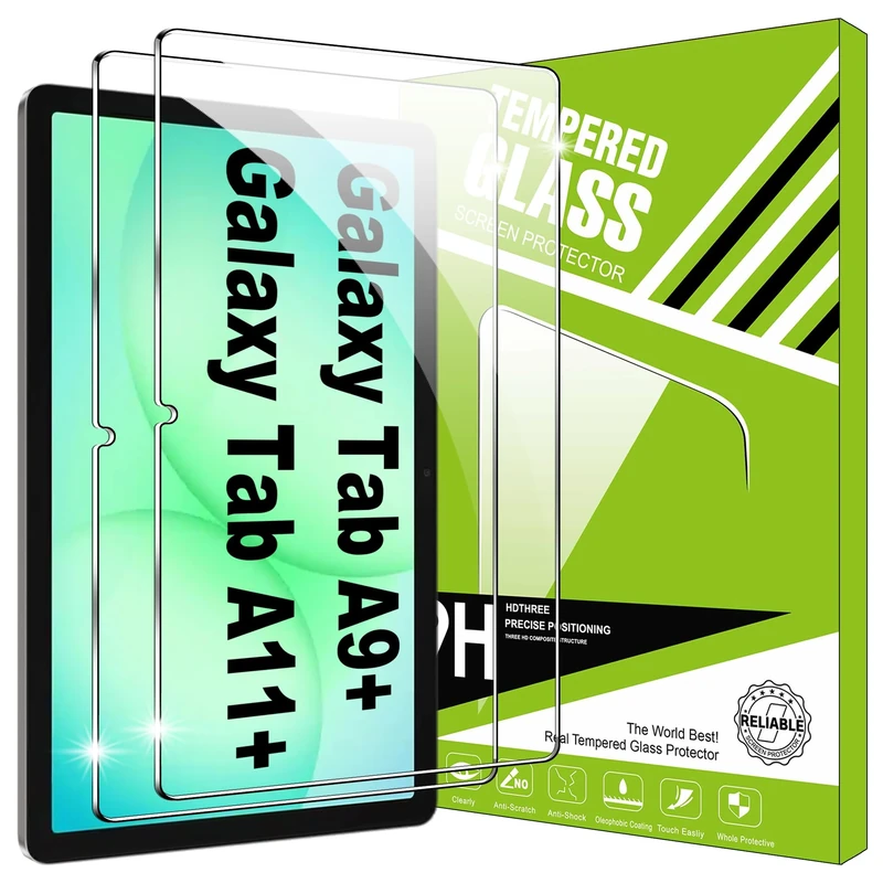Lemxiee Tempered Glass for Samsung Galaxy Tab A11 Plus & A9 Plus 11" Screen Protector [2 Pack]