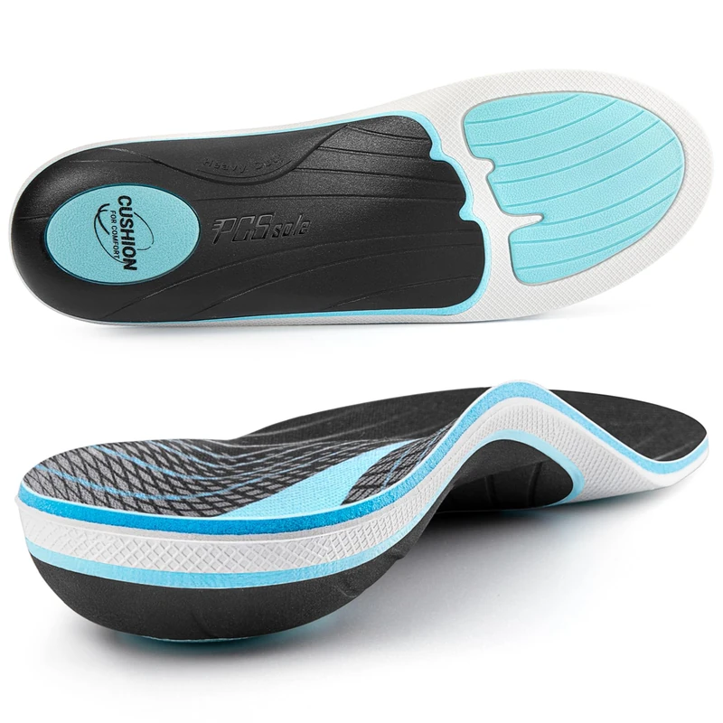 PCSsole Orthopedic Insoles for Plantar Fasciitis, Heel Spur Insoles, Flat Feet, Foot Pain, Arch Support, Comfort Orthotic Insoles for Men and Women