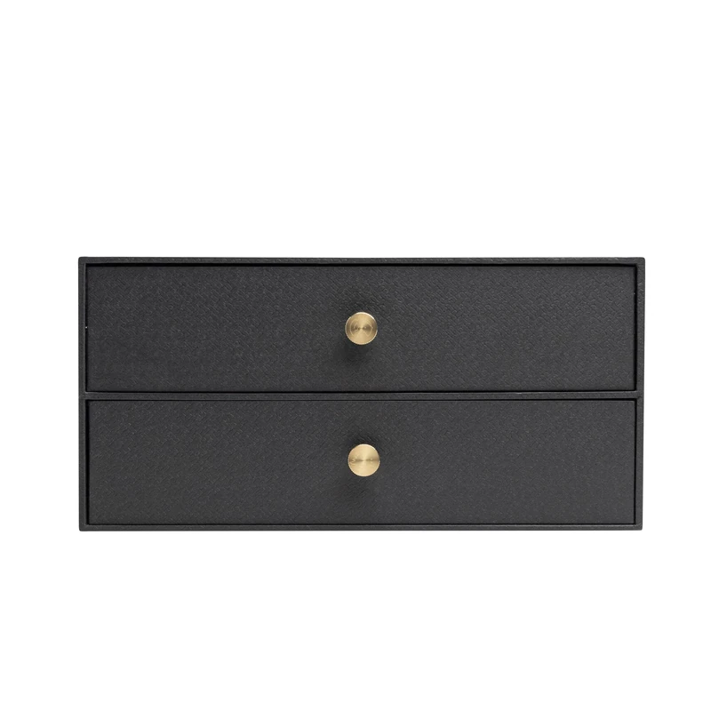 Exacompta - Ref 30601E - Office by Me 2 Drawer Storage Unit - Made of Recycled Cardboard - for A4+ documents, Dimensions: Depth 17 x Width 35.5 x Height 27 cm - Colour Black