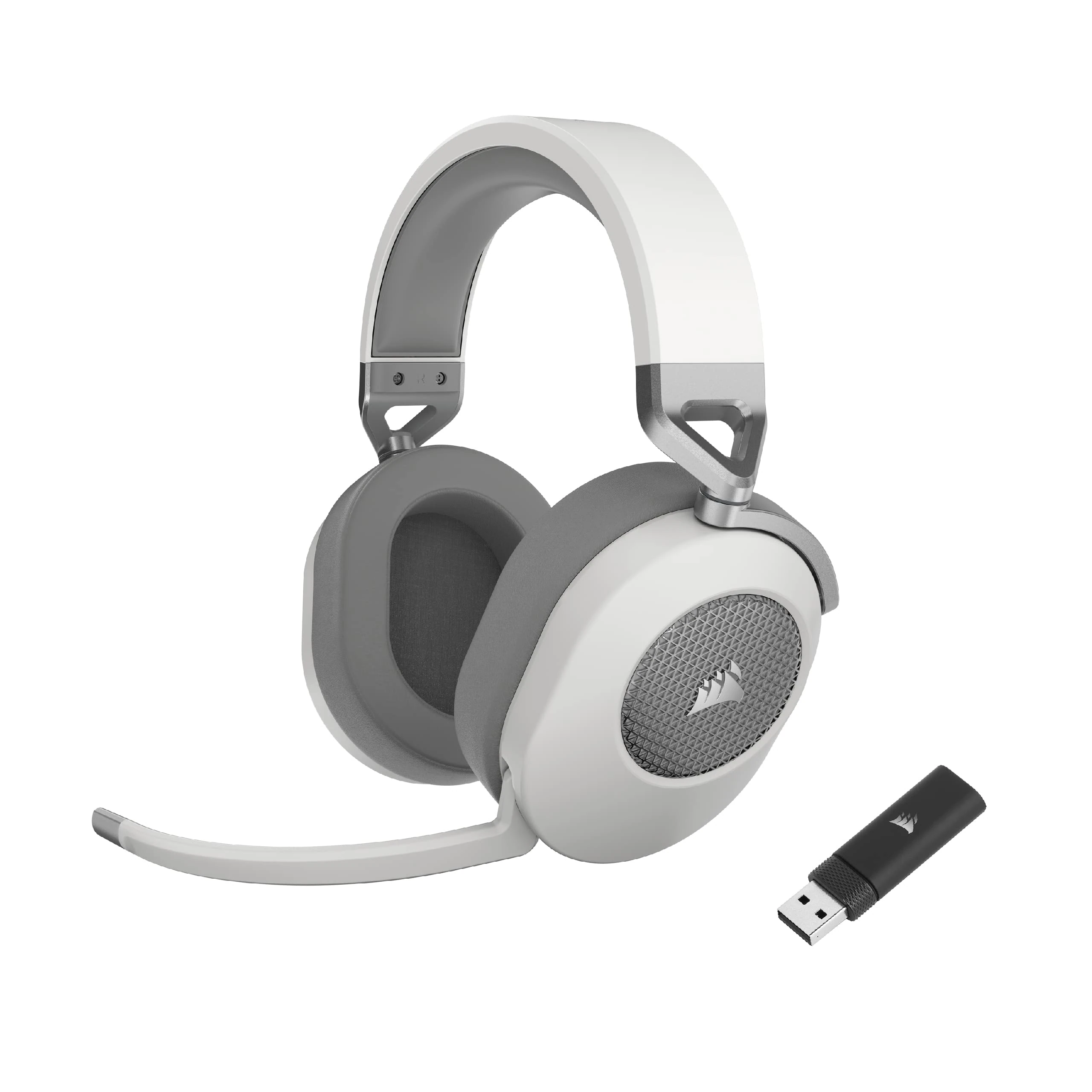 Corsair HS65 WIRELESS Multiplatform Gaming Headset with Bluetooth - Dolby Audio 7.1 - Omni-Directional Microphone - iCUE Compatible - PC, Mac, PS5, PS4, Mobile - White
