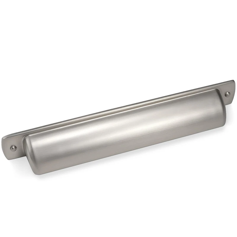 POVEFONK 10 Pack 5 inch(128mm) Brushed Satin Nickel Kitchen Cabinet Handles Cabinet Cup Pulls Sliver Drawer Cup Pulls Kitchen Cabinet Hardware