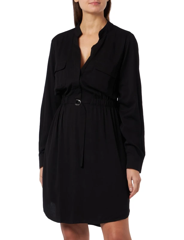 NALLY Women's Dress with Long Sleeves, Black, XL