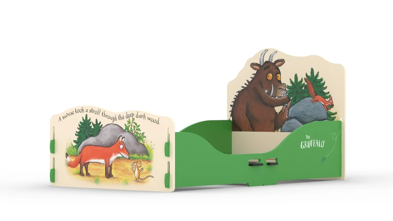 Kidsaw Gruffalo Toddler Bed, Green, Cream, 70x140, Childs