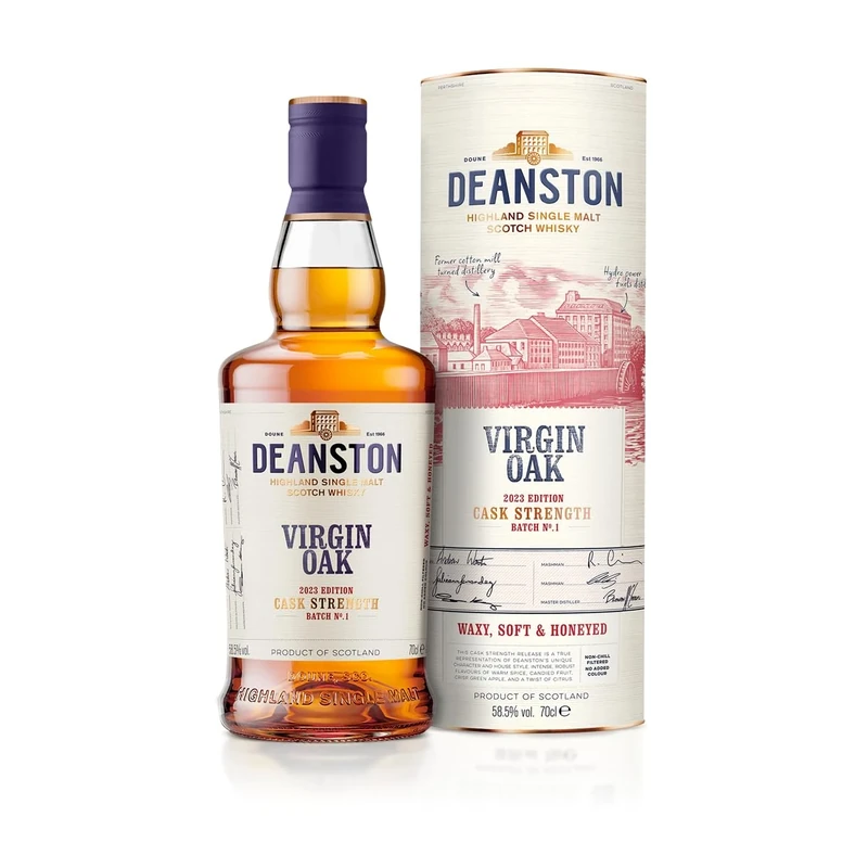 Deanston Virgin Oak Cask Strength: 2023 Edition | 58.5% vol | 70cl | Sweet, zing and waxy Single Malt Whisky | Highland Single Malt Whisky