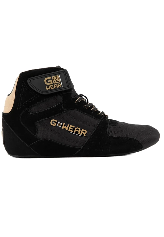 Gorilla Wear Unisex Gwear Pro High Tops Sneaker, Black Gold, 4 UK