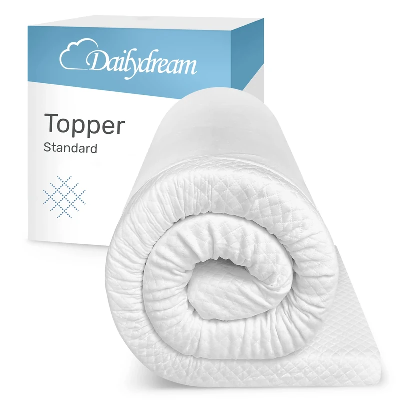 Dailydream viscoelastic Mattress Topper with Memory Foam Effect Model L, Edition Standard, Twin Size (38''x75'')