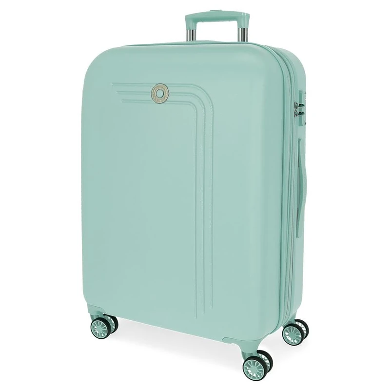 MOVOM Riga Large Suitcase Turquoise 56x80x29cm Hard ABS Closure TSA 91L 4.7 kg 4 Double Wheels, Green, One Size, Large Suitcase