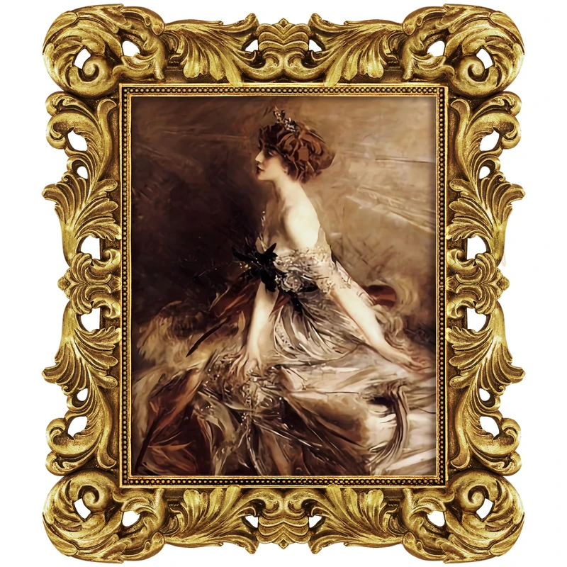 FJXMFRAME 8x10 Picture Frame Gold Ornate Victorian Picture Frames Baroque Vintage Antique for Wall or Tabletop Display, Fits 8x10 or 5x7 Photo with Mat