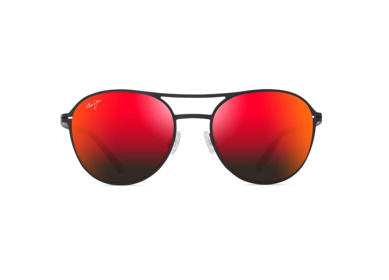 Maui Jim Unisex Half Moon Sunglasses, Matt Black, 52/21/145