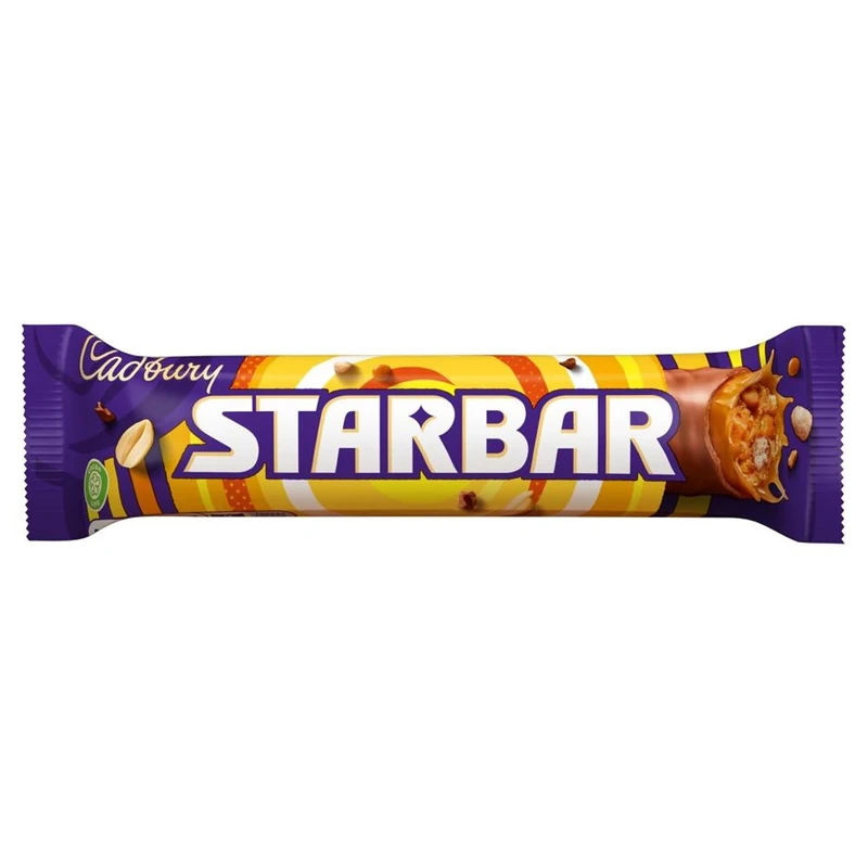 Cadbury Starbar Chocolate Bar, Milk Chocolate with Caramel & Peanut Centre, 49 g (Pack of 32)