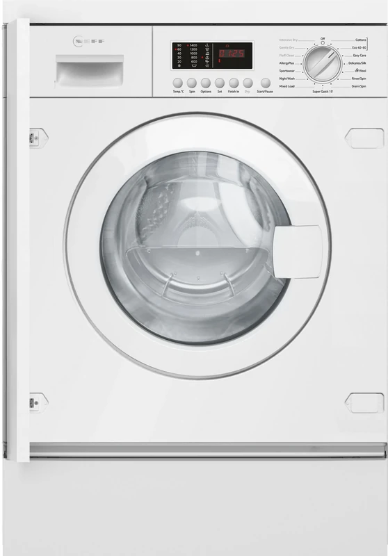NEFF V6540X3GB Washer Dryer with 7kg Washing Capacity, 4kg Drying Capacity, Large LED Display, White, Built in