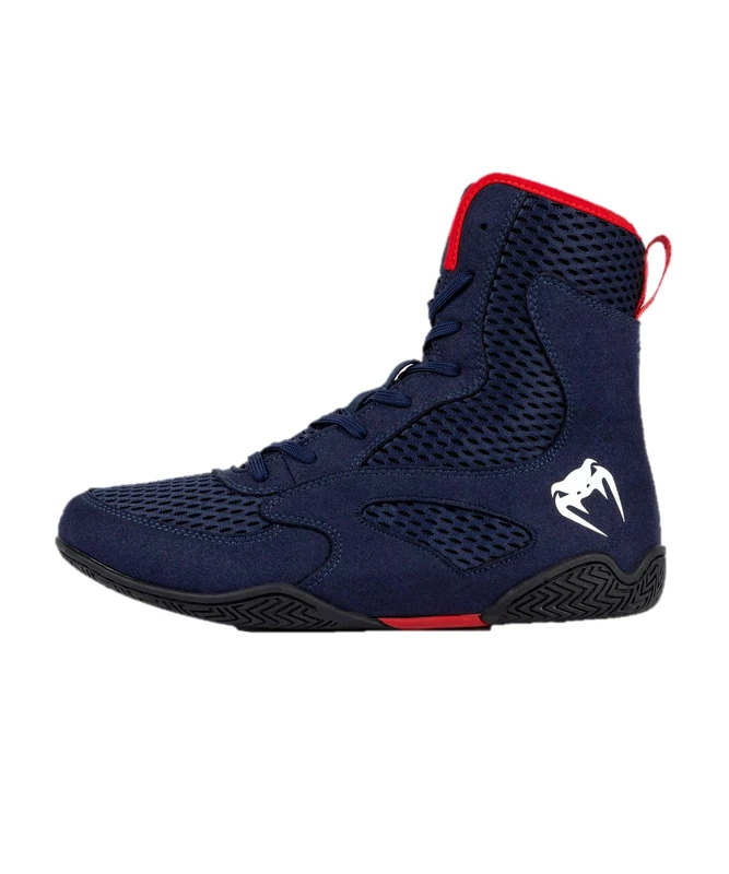 Venum Contender Boxing Shoes - Navy Blue/Red - Image 1