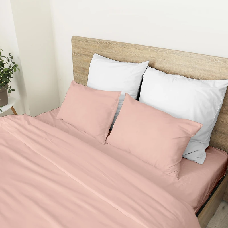 Ruggeri - 4-Piece Double Bed Set - 100% Pure Cotton - Made in Italy - Let's Color Collection! (Pink) - Image 1