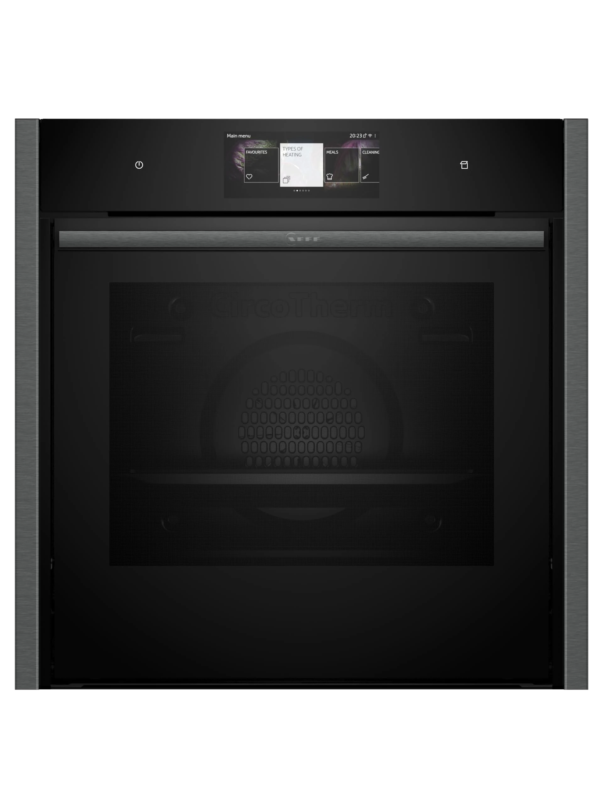 NEFF N90 B64VT73G0B Slide and Hide Single Oven with Pyrolytic Self Cleaning, Premium 6,8’’ Full Touch TFT Display, Steam Boost, CircoTherm, Soft Open and Close, Integrated, 60 x 60cm