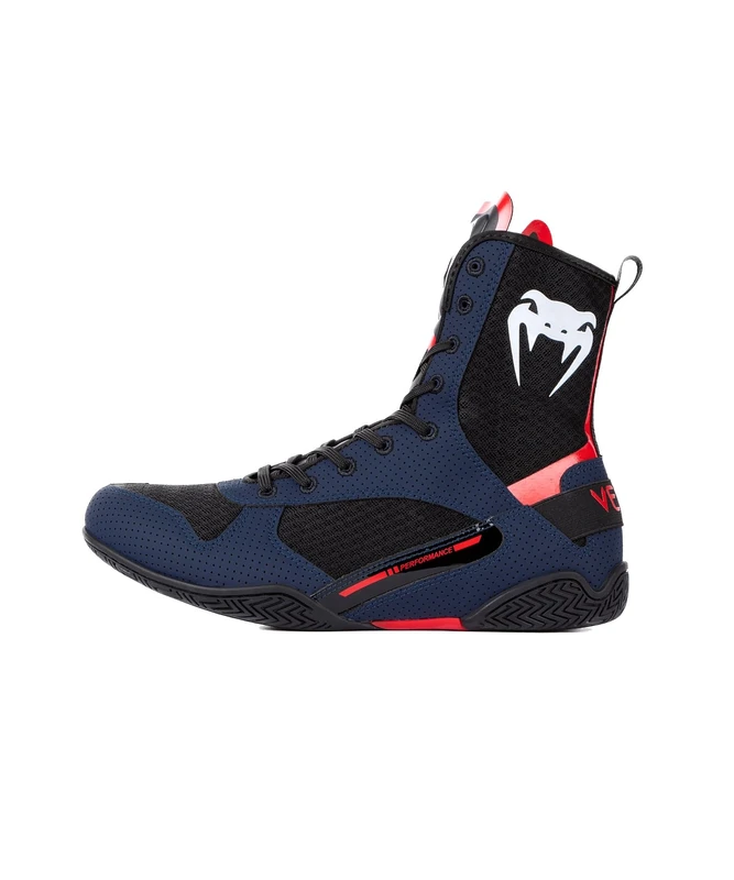Venum, Elite Boxing Shoes, Men's, 44.5, Navy Blue/Black/Red