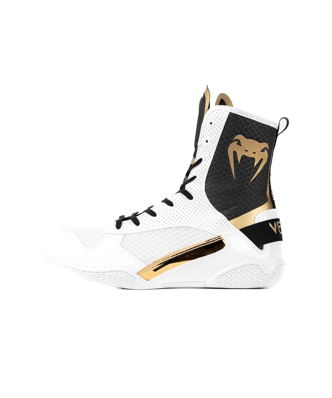 Venum, Elite Boxing Shoes, Men's, 47.5, White/Black/Gold