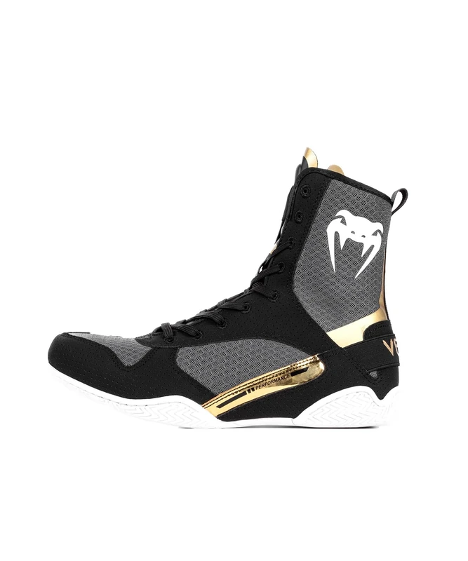 Venum, Elite Boxing Shoes, Men's, 40, Black/White/Gold