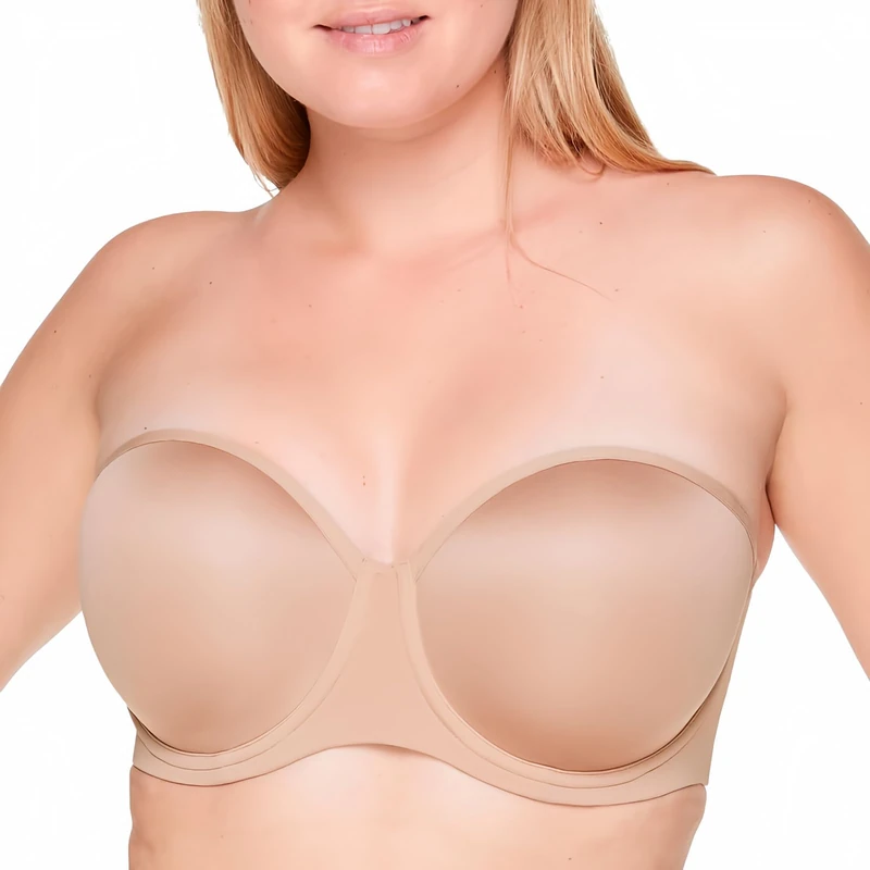 ThirdLove Classic Strapless Bra, Underwire, High Support, Removable Straps & No-Slip Silicone Grip, Supportive Bras for Women, Taupe, 32C - Image 1