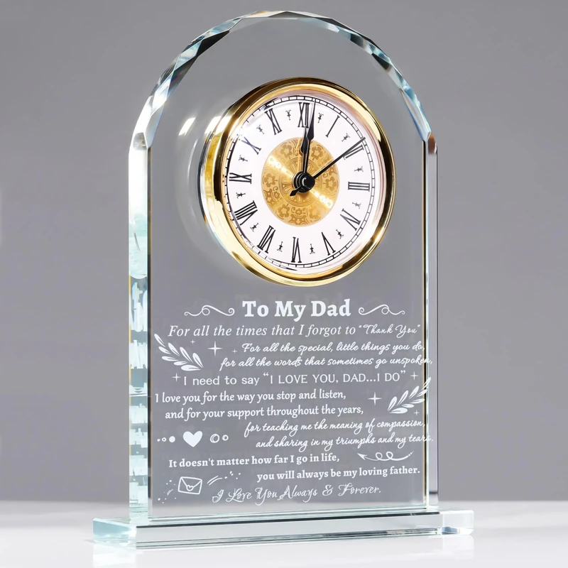 YWHL to My Dad Gifts from Daughter Son, Meaningful Birthday Gifts for Dad Who Wants Nothing, Father's Day Clock Gifts with Base, Unique Present Idea for Christmas Valentine's Day Father's Day