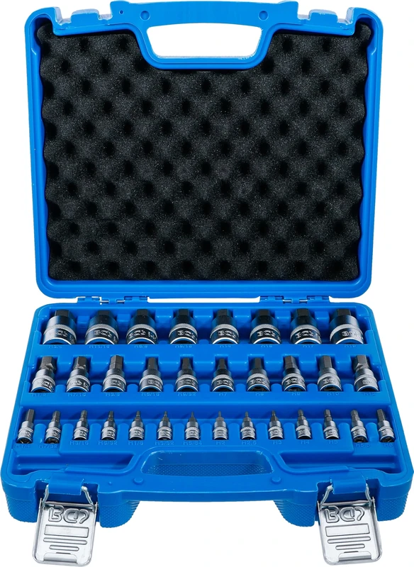 BGS 74258 | Bit Socket Set | 6.3 mm (1/4) / 10 mm (3/8") / 12.5 mm (1/2") Drive | Internal Hexagon 2 - 19 mm / 1/4 - 9/16" | Metric and Inch Sizes | 32 pcs.