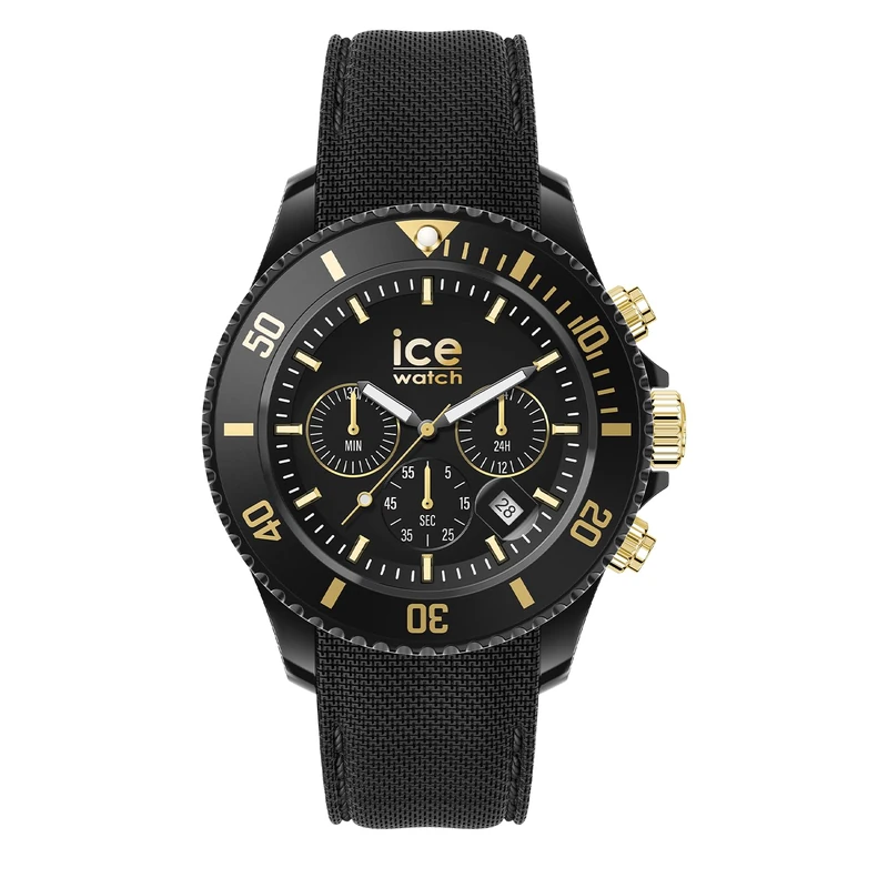 ICE-WATCH - ICE Chrono Black Gold - Men's Wristwatch with Plastic Strap - 021602 (Medium)