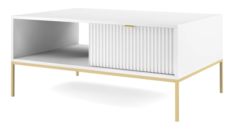 Selsey VELLORE - Coffee Table - White with Gold Legs