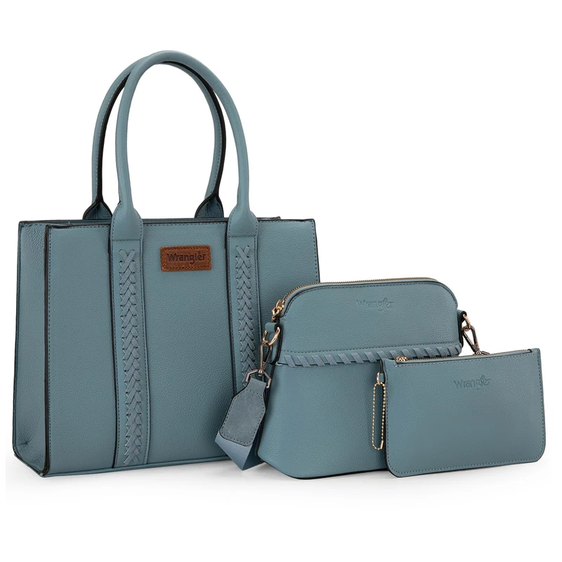 Wrangler 3Pcs Purses for Women Tote Bag Crossbody Handbag Sets with Strap, Jane, M