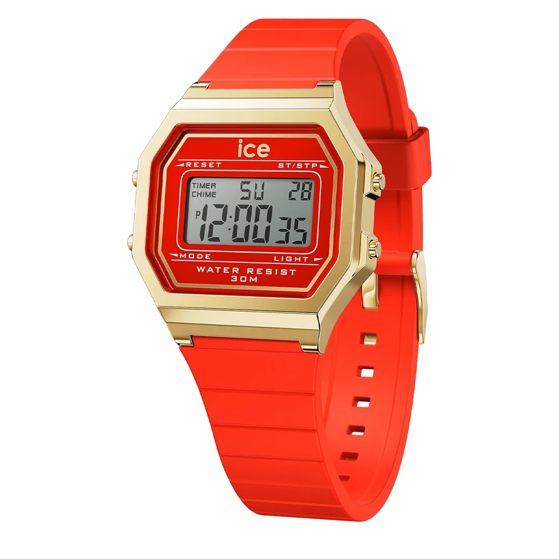 ICE-WATCH - ICE Digit Retro Red Passion - Women's Wristwatch with Plastic Strap - 022070 (Small)