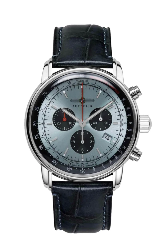 Zeppelin Classic Watch 8888-2_2, Silver/Ice Blue, Classic