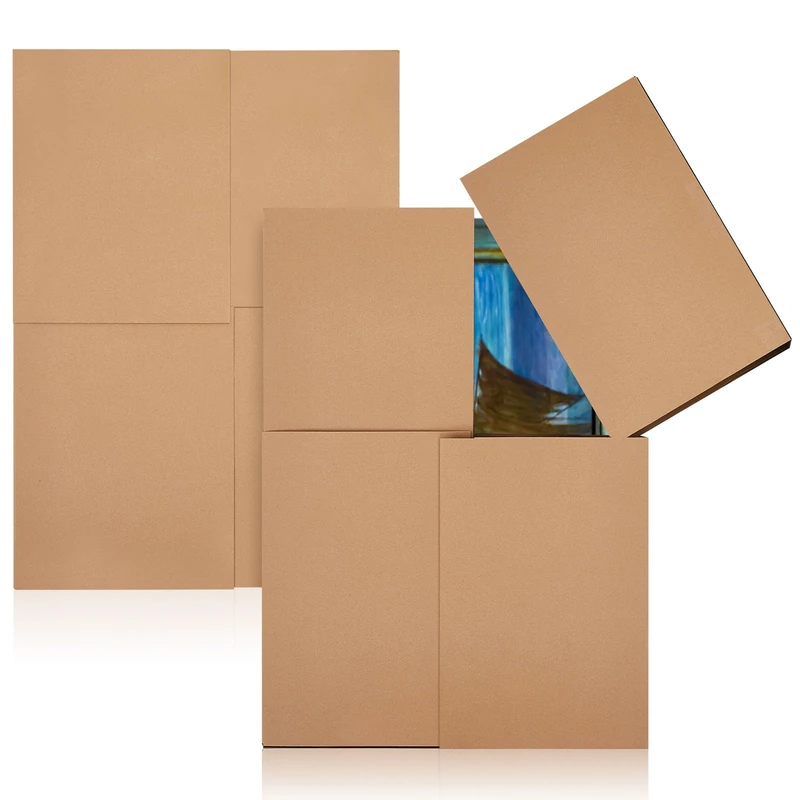 Ireer 2 Set 8 Pcs Mirror Box 40" x 60" x 4" Mirror Moving Box Corrugated Cardboard Adjustable TV Boxes for Moving Packing Shipping Picture Glass Storage Supplies