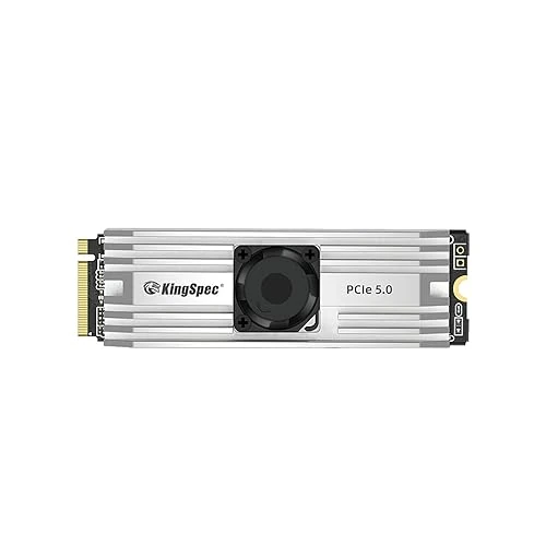 KingSpec VP101 1TB PCIe 5.0 M.2 SSD - Up to 10000 MB/s, M2 Gen 5 NVMe SSD with Heatsink & Fan, DirectStorage Enabled - Gaming, Photography, Video Editing, Design (1000GB)