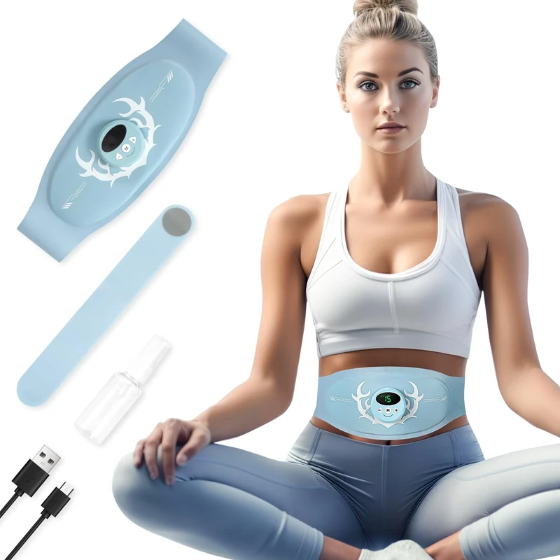 Hiviss ABS Muscle Stimulator EMS Trainer, 62-124cm Waist Suitable Abdominal Muscle Trainer with extension strip, 6 Modes & 15 Intensities, USB Charging
