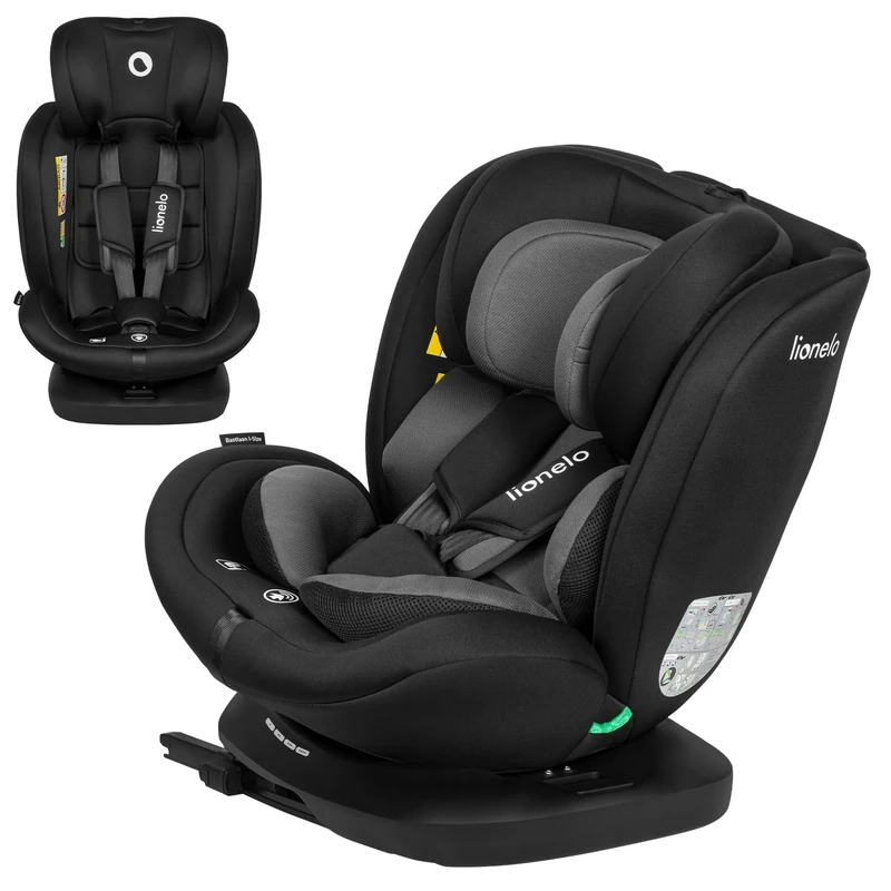 LIONELO Car Seat with ISOFIX & 360 Swivel BASTIAAN i-Size for Kids 0-12 Years (40-150cm) Baby Car Seat Group 0+123 (0-36 kg) Rearward & Forward Facing, 14 Adjustments, Enhanced Side Protection