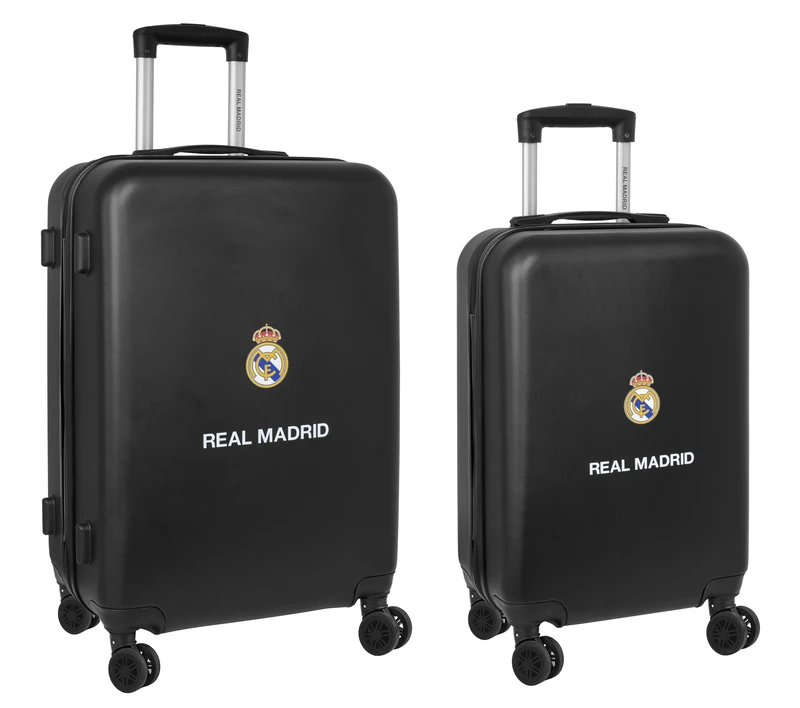 REAL MADRID 2nd EQUIPMENT 23/24 - Set of Trolleys Cabin 20 and 24 inches, with Swivel Wheels, Luggage with Wheels, Security Lock, Lightweight Suitcases, 40 x 26 x 63 cm, Navy Blue, navy, Estándar,