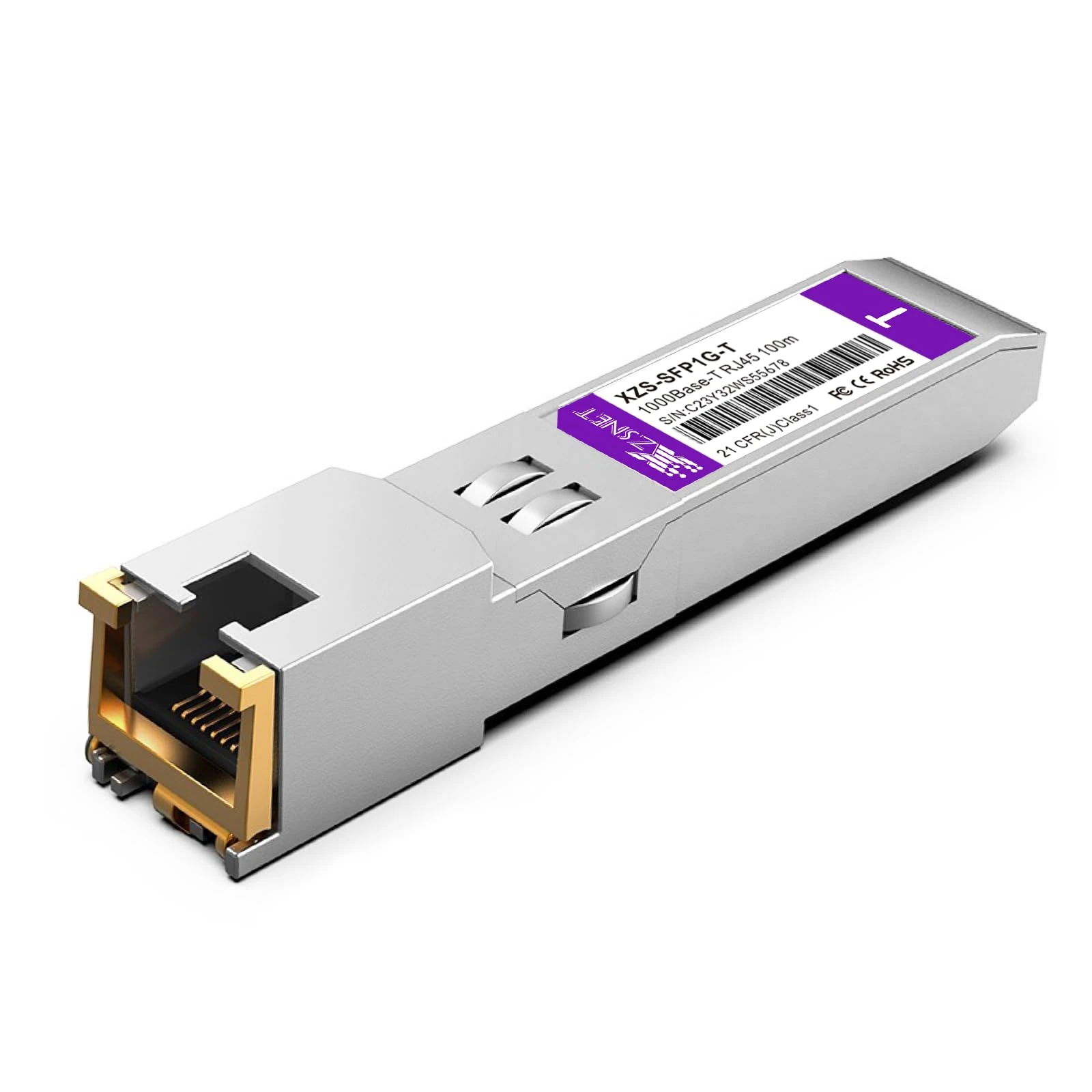 XZSNET 1000BASE-T SFP Transceiver, SFP to RJ45, 1.25G Copper SFP to Ethernet Module Compatible for Cisco GLC-T/SFP-GE-T, Ubiquiti UniFi UF-RJ45-1G, Mikrotik, Meraki, Netgear, D-Link and More, 1 Pack