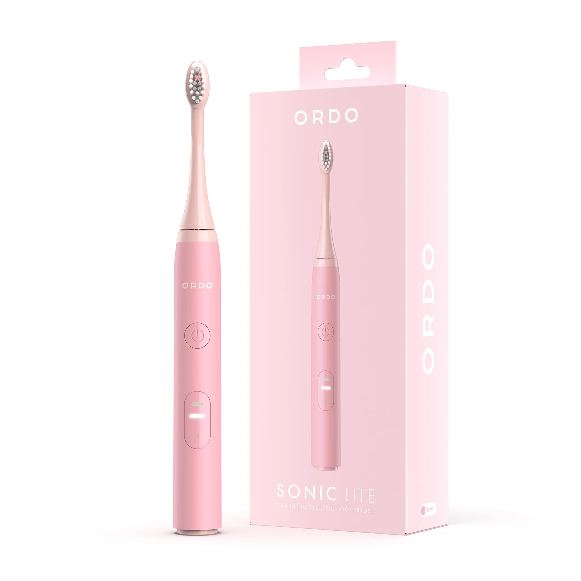 ORDO Lite Sonic Toothbrush, 35,000 Pulses/Min, Dual Mode Rechargeable Electric Toothbrush Adults, 1 Toothbrush Head, 5+ Weeks Battery, Smart Timer, Waterproof, USB-C, Petal