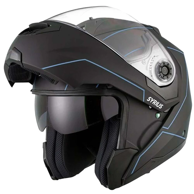 Eole SYRIUS Modular Helmet Black and Blue, Size XS (53-54 cm)