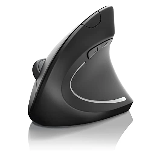TITANWOLF Wireless Vertical Ergonomic USB Mouse, Wireless Optical Mouse, Mouse without cable, Ergonomic design, 6 Buttons 1600dpi, Prevention against mouse arm tennis elbow, For PC Laptop Macbook