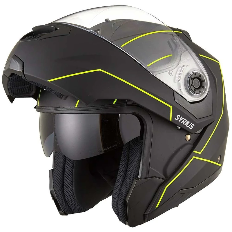 Eole Modular helmet SYRIUS Black & Yellow, Size XS (53-54 cm)