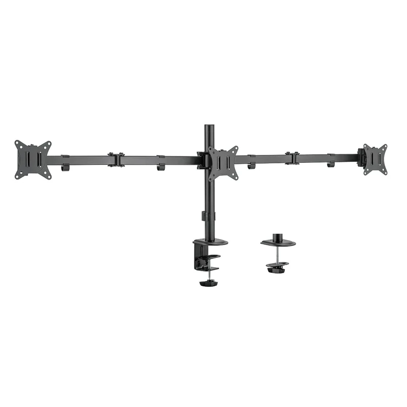 Logilink Aluminium Monitor Mount for 3 Monitors (17-27 Inches), Arm Length 658 mm Each