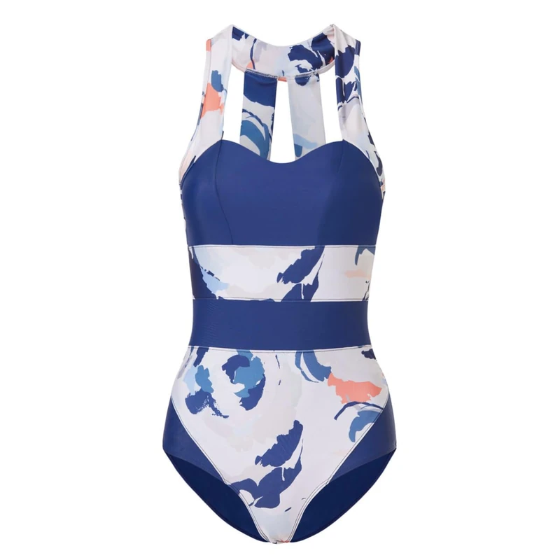MF SEA® Trixie Women's Bikini Tummy Control, Multi-Coloured Print, High Waist, Slimming Figure, Recycled Polyamide Material, Ideal for Swimming, Surfing, Other Water Sports, Size L - Image 1