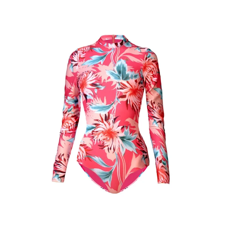 MF -Sea® Women's Long Sleeve Swimsuit Willy Fizzy, Swimsuit with Back Zip, Polyester and Elastane Fabric UV Protection UPF 50+, Ideal for Water Sports, (M)