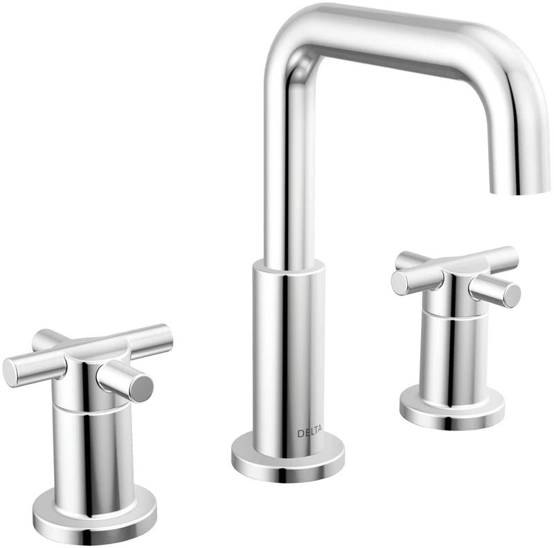 Delta Faucet Nicoli Widespread Bathroom Faucet 3 Hole, Chrome Bathroom Faucet, Bathroom Sink Faucet, Drain Assembly, Chrome 35894LF